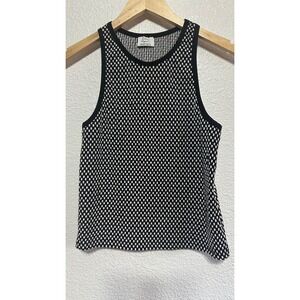 Zara Trafaluc Black White Textured Knit Tank Top Sleeveless Women's Size S